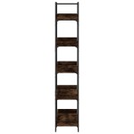 vidaXL Bibliotecă cu 5 niveluri, stejar fumuriu, 100x33x180,5 cm, lemn