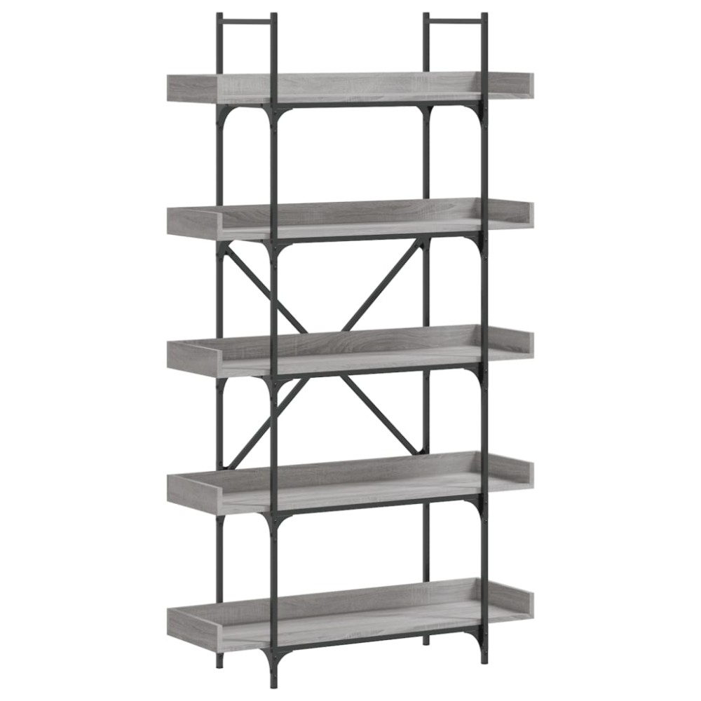 vidaXL Bibliotecă 5 niveluri gri sonoma 100x33x180,5 cm lemn compozit