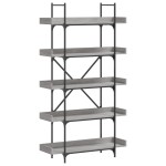 vidaXL Bibliotecă 5 niveluri gri sonoma 100x33x180,5 cm lemn compozit vidaXL Bibliotecă 5 niveluri gri sonoma 100x33x180,5 cm lemn compozit