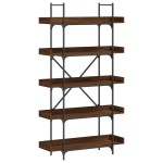 vidaXL Bibliotecă 5 niveluri stejar maro 100x33x180,5 cm lemn compozit vidaXL Bibliotecă 5 niveluri stejar maro 100x33x180,5 cm lemn compozit