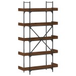 vidaXL Bibliotecă 5 niveluri stejar maro 100x33x180,5 cm lemn compozit vidaXL Bibliotecă 5 niveluri stejar maro 100x33x180,5 cm lemn compozit