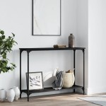 vidaXL Măsuță consolă, negru, 101x30,5x75 cm, lemn compozit vidaXL Măsuță consolă, negru, 101x30,5x75 cm, lemn compozit