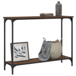 vidaXL Măsuță consolă, stejar maro, 101x30,5x75 cm, lemn prelucrat vidaXL Măsuță consolă, stejar maro, 101x30,5x75 cm, lemn prelucrat
