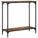 vidaXL Masă consolă, stejar afumat, 75x30,5x75 cm, lemn prelucrat