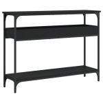 vidaXL Măsuță consolă cu raft, negru, 100x29x75 cm, lemn prelucrat vidaXL Măsuță consolă cu raft, negru, 100x29x75 cm, lemn prelucrat