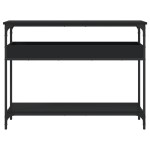 vidaXL Măsuță consolă cu raft, negru, 100x29x75 cm, lemn prelucrat vidaXL Măsuță consolă cu raft, negru, 100x29x75 cm, lemn prelucrat