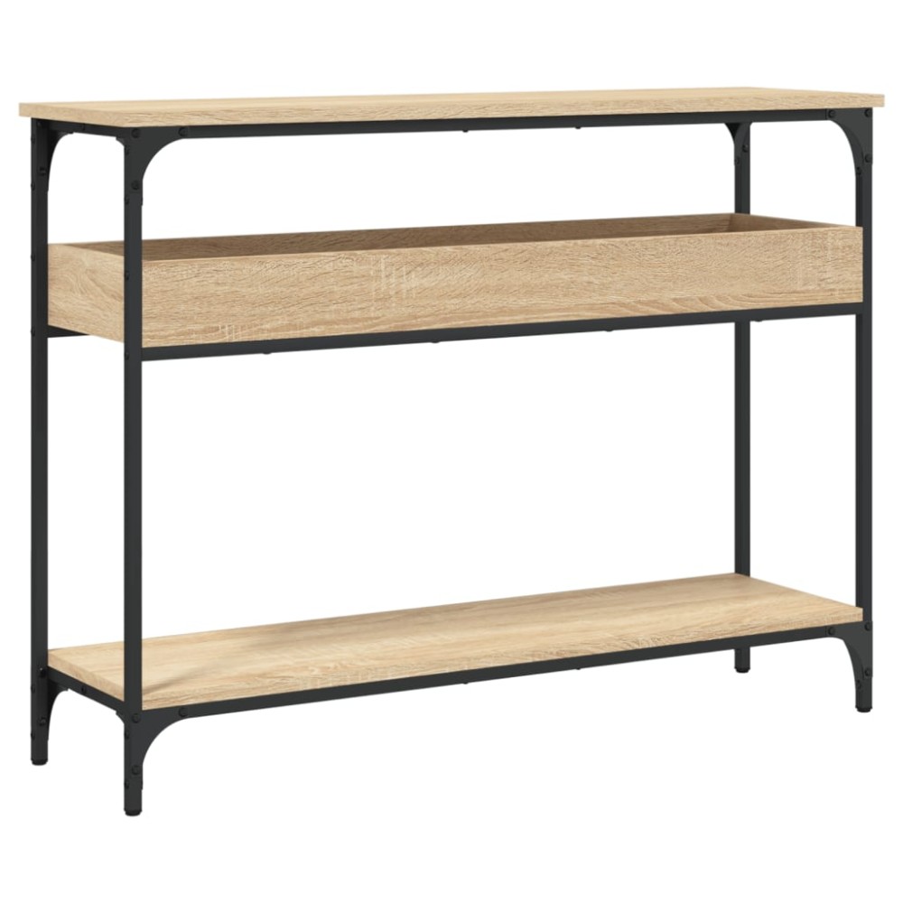 vidaXL Măsuță consolă cu raft stejar sonoma 100x29x75cm lemn prelucrat