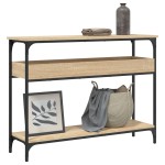 vidaXL Măsuță consolă cu raft stejar sonoma 100x29x75cm lemn prelucrat vidaXL Măsuță consolă cu raft stejar sonoma 100x29x75cm lemn prelucrat