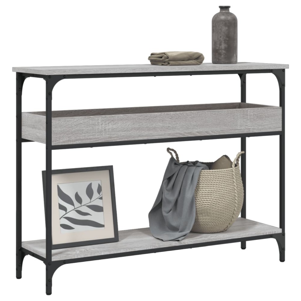 vidaXL Măsuță consolă cu raft gri sonoma 100x29x75 cm lemn prelucrat