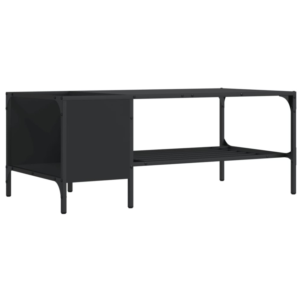 vidaXL Măsuță de cafea cu raft, negru, 100x51x40 cm, lemn