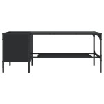 vidaXL Măsuță de cafea cu raft, negru, 100x51x40 cm, lemn