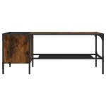 vidaXL Măsuță de cafea cu raft, stejar fumuriu, 100x51x40 cm, lemn vidaXL Măsuță de cafea cu raft, stejar fumuriu, 100x51x40 cm, lemn