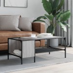 vidaXL Măsuță de cafea cu raft, gri sonoma, 100x51x40 cm, lemn vidaXL Măsuță de cafea cu raft, gri sonoma, 100x51x40 cm, lemn