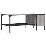 vidaXL Măsuță de cafea cu raft, gri sonoma, 100x51x40 cm, lemn vidaXL Măsuță de cafea cu raft, gri sonoma, 100x51x40 cm, lemn