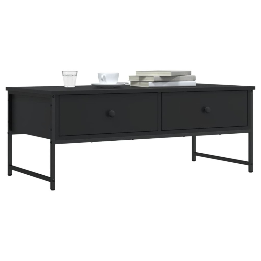 vidaXL Măsuță de cafea, negru, 101x49x39,5 cm, lemn prelucrat