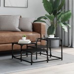 vidaXL Masă de cafea, negru, 68x68x40 cm, lemn compozit