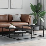 vidaXL Măsuță de cafea, negru, 107x107x40 cm, lemn compozit vidaXL Măsuță de cafea, negru, 107x107x40 cm, lemn compozit