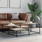 vidaXL Măsuță de cafea, stejar sonoma, 107x107x40 cm, lemn prelucrat vidaXL Măsuță de cafea, stejar sonoma, 107x107x40 cm, lemn prelucrat