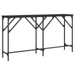 vidaXL Măsuță consolă, negru, 140x29x75 cm, lemn compozit vidaXL Măsuță consolă, negru, 140x29x75 cm, lemn compozit