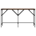 vidaXL Măsuță consolă, stejar fumuriu, 140x29x75 cm, lemn prelucrat vidaXL Măsuță consolă, stejar fumuriu, 140x29x75 cm, lemn prelucrat