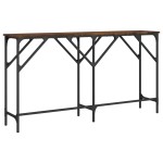 vidaXL Măsuță consolă, stejar fumuriu, 140x29x75 cm, lemn prelucrat vidaXL Măsuță consolă, stejar fumuriu, 140x29x75 cm, lemn prelucrat