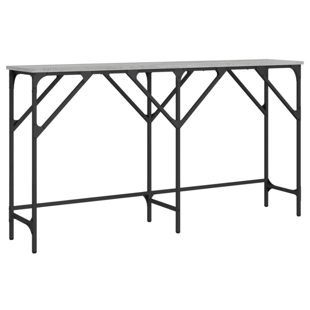 vidaXL Măsuță consolă, gri sonoma, 140x29x75 cm, lemn prelucrat