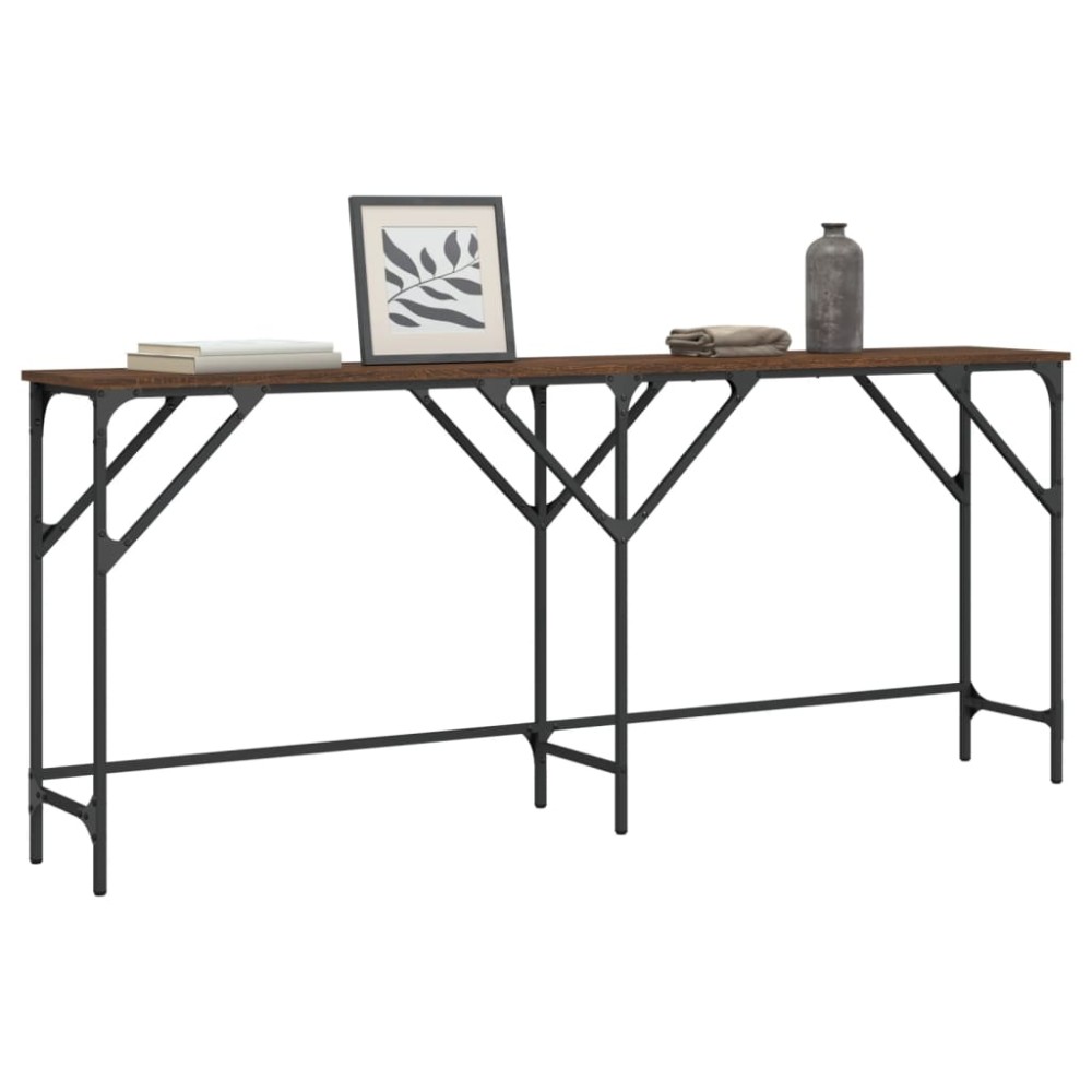 vidaXL Măsuță consolă, stejar maro, 180x29x75 cm, lemn prelucrat