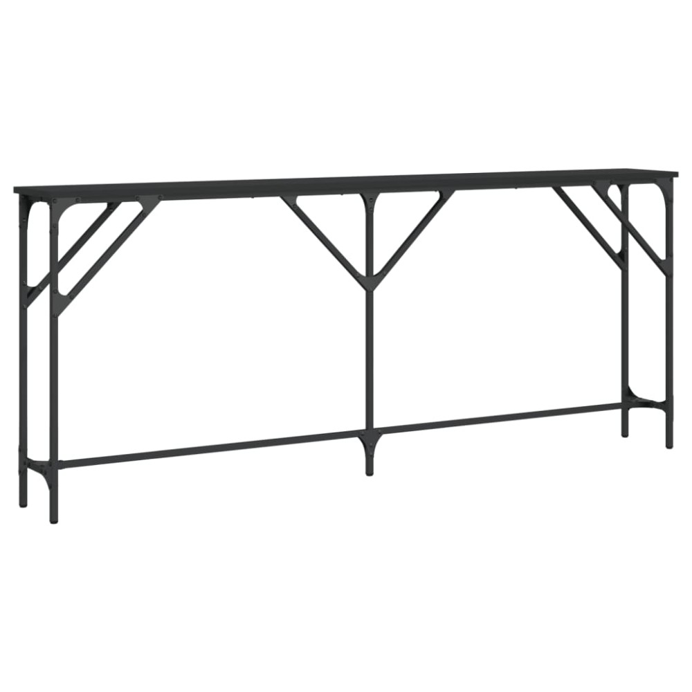 vidaXL Măsuță consolă, negru, 180x23x75 cm, lemn compozit