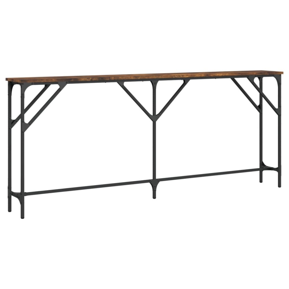 vidaXL Măsuță consolă, stejar fumuriu, 180x23x75 cm, lemn prelucrat