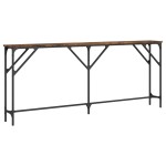 vidaXL Măsuță consolă, stejar fumuriu, 180x23x75 cm, lemn prelucrat vidaXL Măsuță consolă, stejar fumuriu, 180x23x75 cm, lemn prelucrat
