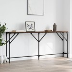 vidaXL Măsuță consolă, stejar maro, 180x23x75 cm, lemn prelucrat vidaXL Măsuță consolă, stejar maro, 180x23x75 cm, lemn prelucrat