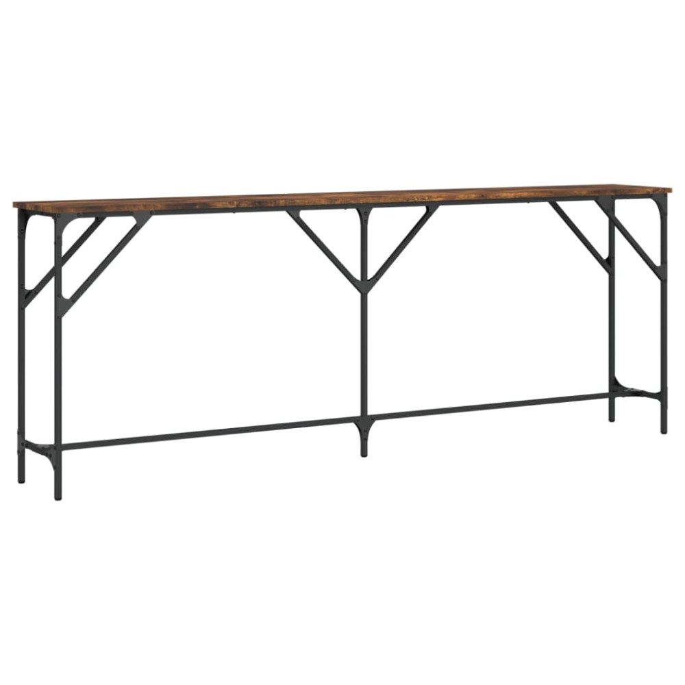 vidaXL Măsuță consolă, stejar fumuriu, 200x29x75 cm, lemn prelucrat