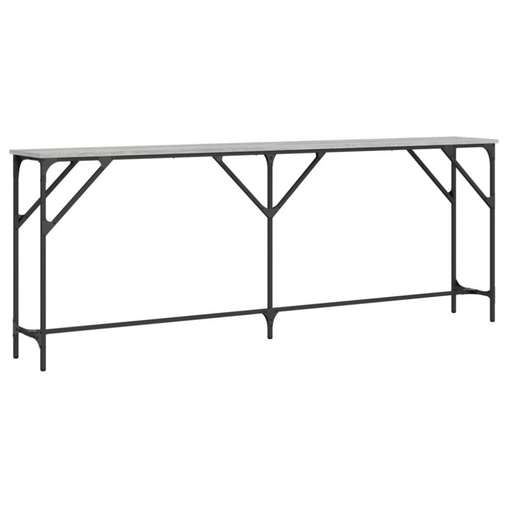 vidaXL Măsuță consolă, gri sonoma, 200x29x75 cm, lemn prelucrat