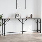 vidaXL Măsuță consolă, gri sonoma, 200x29x75 cm, lemn prelucrat vidaXL Măsuță consolă, gri sonoma, 200x29x75 cm, lemn prelucrat