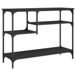 vidaXL Măsuță consolă cu rafturi, negru, 100x35x75 cm vidaXL Măsuță consolă cu rafturi, negru, 100x35x75 cm