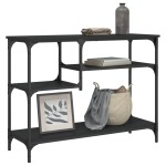 vidaXL Măsuță consolă cu rafturi, negru, 100x35x75 cm vidaXL Măsuță consolă cu rafturi, negru, 100x35x75 cm