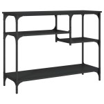 vidaXL Măsuță consolă cu rafturi, negru, 100x35x75 cm vidaXL Măsuță consolă cu rafturi, negru, 100x35x75 cm