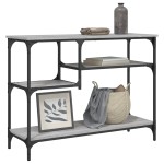 vidaXL Măsuță consolă cu rafturi, gri sonoma, 100x35x75 cm vidaXL Măsuță consolă cu rafturi, gri sonoma, 100x35x75 cm