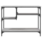 vidaXL Măsuță consolă cu rafturi, gri sonoma, 100x35x75 cm vidaXL Măsuță consolă cu rafturi, gri sonoma, 100x35x75 cm