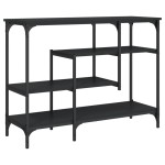 vidaXL Măsuță consolă cu rafturi, negru, 100x35x75 cm vidaXL Măsuță consolă cu rafturi, negru, 100x35x75 cm
