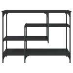 vidaXL Măsuță consolă cu rafturi, negru, 100x35x75 cm vidaXL Măsuță consolă cu rafturi, negru, 100x35x75 cm