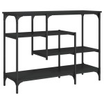 vidaXL Măsuță consolă cu rafturi, negru, 100x35x75 cm vidaXL Măsuță consolă cu rafturi, negru, 100x35x75 cm