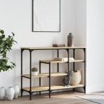 vidaXL Măsuță consolă cu rafturi, stejar sonoma, 100x35x75 cm vidaXL Măsuță consolă cu rafturi, stejar sonoma, 100x35x75 cm