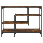 vidaXL Măsuță consolă cu rafturi, stejar fumuriu, 100x35x75 cm vidaXL Măsuță consolă cu rafturi, stejar fumuriu, 100x35x75 cm