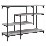 vidaXL Măsuță consolă cu rafturi, gri sonoma, 100x35x75 cm vidaXL Măsuță consolă cu rafturi, gri sonoma, 100x35x75 cm