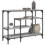 vidaXL Măsuță consolă cu rafturi, gri sonoma, 100x35x75 cm vidaXL Măsuță consolă cu rafturi, gri sonoma, 100x35x75 cm