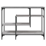 vidaXL Măsuță consolă cu rafturi, gri sonoma, 100x35x75 cm vidaXL Măsuță consolă cu rafturi, gri sonoma, 100x35x75 cm