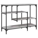 vidaXL Măsuță consolă cu rafturi, gri sonoma, 100x35x75 cm vidaXL Măsuță consolă cu rafturi, gri sonoma, 100x35x75 cm