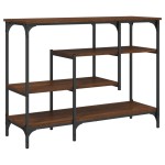 vidaXL Măsuță consolă cu rafturi, stejar maro, 100x35x75 cm vidaXL Măsuță consolă cu rafturi, stejar maro, 100x35x75 cm