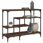 vidaXL Măsuță consolă cu rafturi, stejar maro, 100x35x75 cm vidaXL Măsuță consolă cu rafturi, stejar maro, 100x35x75 cm